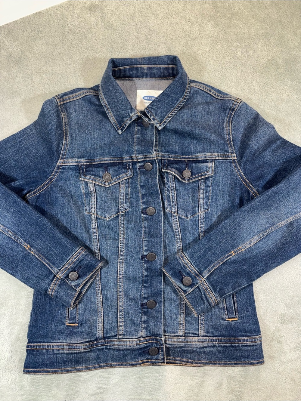 Old Navy Classic Medium Wash Denim Trucker Jacket - Size Medium